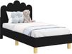 vidaXL Cadre de lit pour tout-petit avec tête de lit - Noir - 70 x 140 cm - Tissu