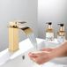 Suguword Robinet de salle de bain design moderne cascade or métal durable eau chaude/froide réglable