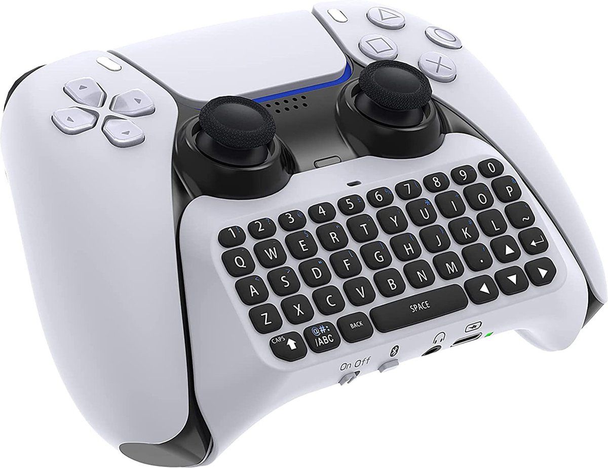 YONO Toetsenbord voor PS5 Controller - Bluetooth - QWERTY - Wit