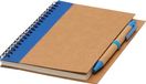 Chinchilla® Gerecycled notitieringboek | blauw A5 met zwarte balpen | milieuvriendelijke schrijfset | 70 vellen | spiraalbinding | ideaal voor zaken | conferenties
