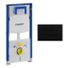 Geberit Duofix Element - UP320 - QeramiQ push bedieningsplaat - wand - 112cm - rechthoekige knoppen - kunststof - mat zwart