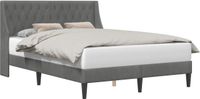 vidaXL Bedframe met hoofdeinde, donkergrijs, 120 x 200 cm, fluweel