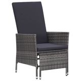 VidaXL Chaise de jardin anthracite Polyester, polyrotin, acier