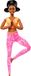 Barbie Pop modieuze, gemaakt om te bewegen met zwart haar, gele sporttop amovible en roze yogabroek, 56 cm opvouwbare gewrichten