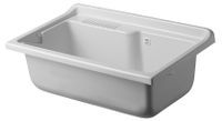 Negrari Oplegbak van PP-kunsthars voor wastafels, vochtbestendig, bestand tegen zuren van normaal gebruik, inclusief afvoerset, voor binnen en buiten, 80 x 50 x 30 cm (l x d x h), wit