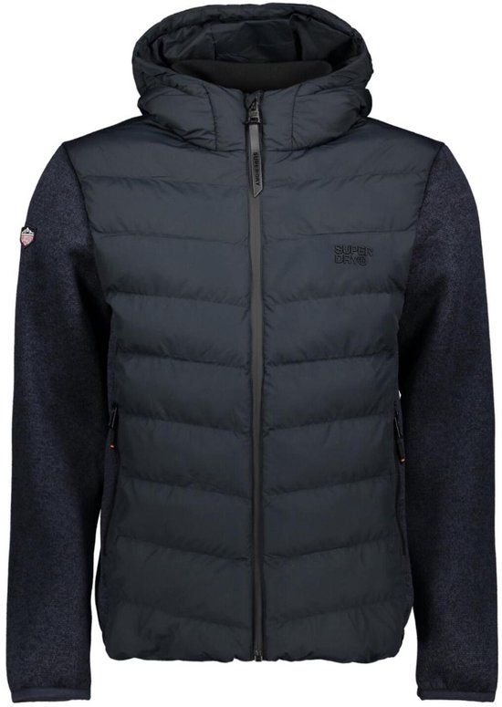 Superdry Hooded Storm Knit Hybrid Jacket M5012293a Eclipse Navy