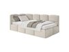 Lit ado 90x200 avec matelas, tête de lit à gauche, velours beige clair
