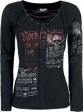 Rock Rebel by EMP Zwart shirt met lange mouwen en vetersluiting - Dames - XL