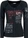 Rock Rebel by EMP Zwart shirt met lange mouwen en vetersluiting - Dames - XL