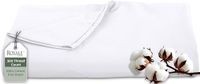 Royale Linens 300-draads, 100% langvezelig gekamde katoenen plat laken, superzacht, bovenlaken, plat laken los verkocht, ademend, koel en fris percal, alleen laken, eenpersoons, wit
