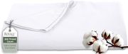 Royale Linens 300-draads, 100% langvezelig gekamde katoenen plat laken, superzacht, bovenlaken, plat laken los verkocht, ademend, koel en fris percal, alleen laken, eenpersoons, wit