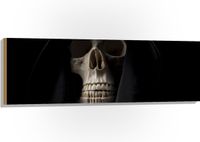 Merkloos / Sans marque Hout - Doodskop met Zwart Laken - 120x40 cm - Foto op Hout