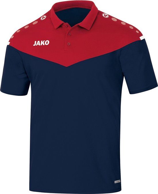 Jako Champ 2.0 Poloshirt Dames Marine Blauw-Chili Rood Maat 36