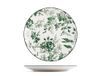 H&H Margaret platte borden van porselein, groen, 27 cm, set van 6