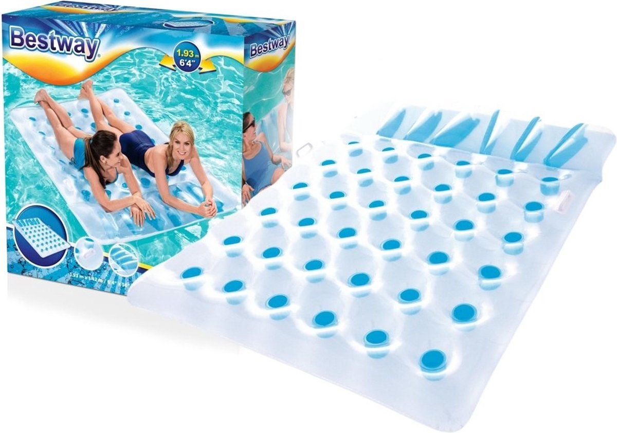 Bestway - Luchtbed Zwembad - 2 Persoons - 193x142 cm - Wit/Blauw - 2022 Model