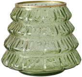 Boltze Home Kaarsenhouder van glas TIWA, H. 11,5 cm, kleur: lichtgroen