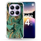 Cokitec Versterkte hoes voor Xiaomi Redmi Note 14 Pro 5G, groene marmeren textuur
