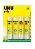 UHU Stic, de bewezen lijmstift - plakt sterk, snel en duurzaam, 4 x 21 g