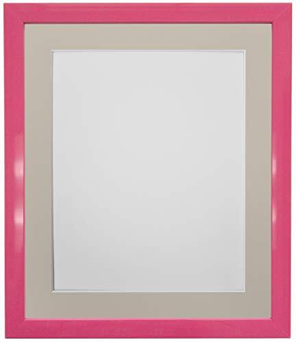 FRAMES BY POST FRAMES DOOR POST 0.75 Inch Roze Foto Frame met Licht Grijs Bevestiging 12 x 10 Beeldgrootte 10 x 8 Inch Kunststof Glas