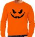 Bellatio Decorations Shoppartners Bv Pompoen gezicht - Halloween verkleed sweater - oranje - Heren - Maat XL