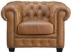 Vente-unique Canapé Chesterfield 3 + 1 places BRENTON 100% cuir de buffle - Vintage caramel