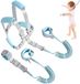 SARL Korva Harnais transformable 2 en 1 - Laisse pour tout-petit - 2,5 m - Amovible - Avec serrure - Harnais enfant - Harnais de sécurité - Laisse - Harnais pour enfant - Bracelet anti-perte pour tout-petits - Convient aux enfants de 1 à 5 ans - Bleu