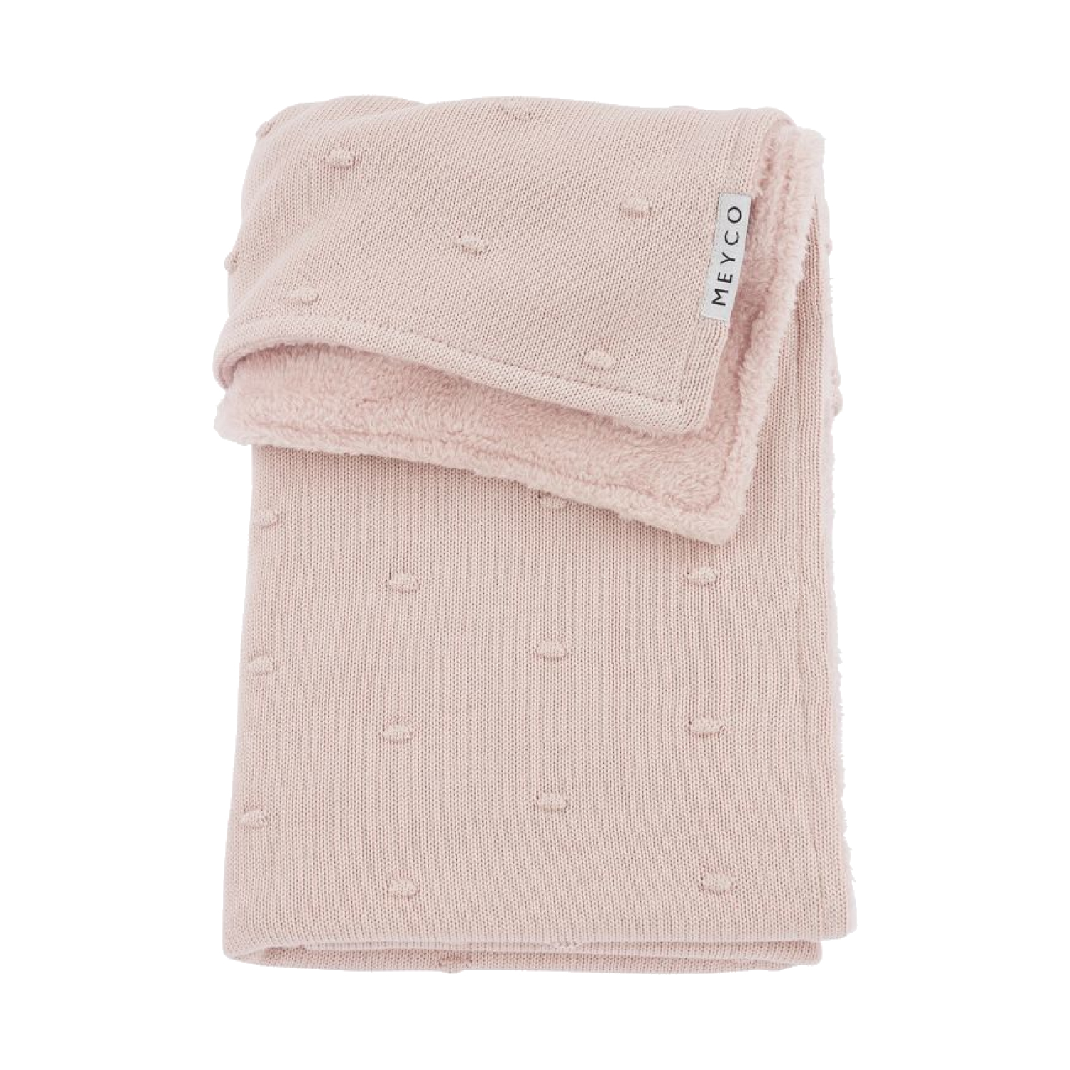 Meyco Teddy Mini Knots Fleece Ledikantdeken 100 x 150 cm Soft Pink