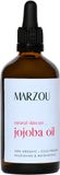 Marzou Jojoba olie 100 ml | biologisch, koudgeperst & puur | natuurlijke huidolie en haarolie | jojobaolie simmondsia chinensis
