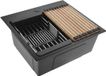 Rea - Stalen Spoelbak Met Accessoireset 3-delig Leo 50 Black Beige accessoires
