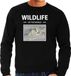 Bellatio Decorations Wildlife of the World Sneeuwvos foto sweater zwart heren XL