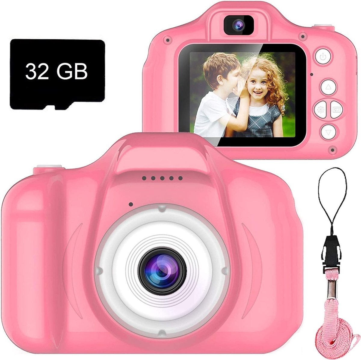 Topco Sales HD Digitale Camera voor Kinderen - Inclusief 32 GB SD-Kaart - Roze