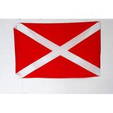 AZ FLAG Vlag Racing Red met geel kruis 90x60 cm Polyester 100D Mouw