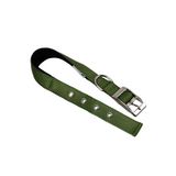 Ferplast Hondenhalsband Medium Large Maat Hondenhalsband van Gevoerd Nylon Verstelbare Metalen Gesp, Nekomvang 41-49 cm, Donkergroen