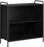 vidaXL Boekenkast 80 x 33 x 80 cm Bewerkt hout Zwart eiken