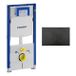 Geberit Duofix Element - UP320 - QeramiQ metal bedieningsplaat - wand - 112cm - ronde knoppen - metaal - mat zwart