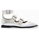 AllSaints Susan Buckle Shoe Silver
