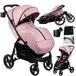 MoMi MIYA Poussette/Buggy – Roues de 10 pouces, moustiquaire, protection pluie et chancelière – Rose