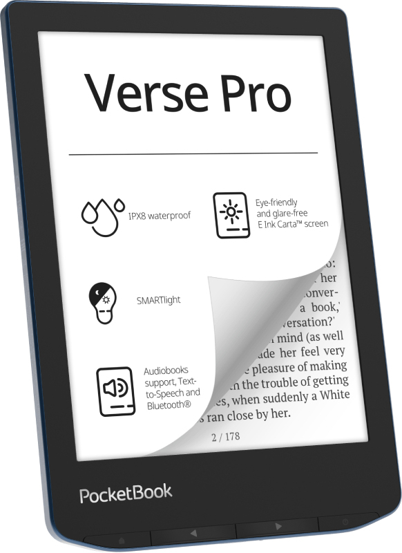 PocketBook Verse Pro e-reader - 6" E Ink Carta - 16GB - Azure
