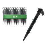 GARDENIX Tuinslang anker, 50 stuks, bevestigingsankers voor druppelslang, grondpen, irrigatie, Ø 16 mm, steekvork, stabiel en breukvast, lange houdbaarheid, grondanker