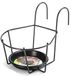 PLASTICFORTE Support de jardinière pour balcon - jardinière avec suspension - noir - rond - bac de balcon