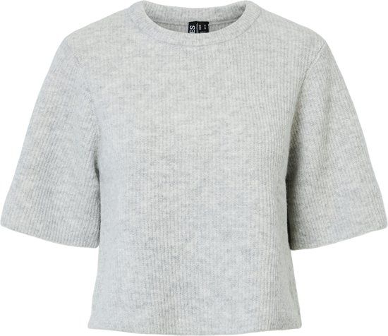 Pieces Trui Pcsilly Ss O-neck Knit Noos Bc 17158204 Light Grey Melange Dames Maat - XXL