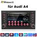 Audi autoradio 7 pouces avec navigation GPS, lecteur DVD/CD, USB, Bluetooth et DAB+ pour Audi A4, S4 et RS4 (années modèles 2000-2009)