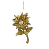 Kurt S. Adler boule de noël - Fleur 10cm en plastique, couleur or 1 pièce