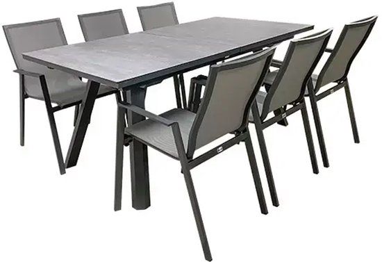 Trestino Goya Diningset - 6 p. Antraciet