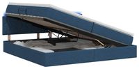 vidaXL LED Opbergbed met Matras Blauw 200 x 200 cm Stof