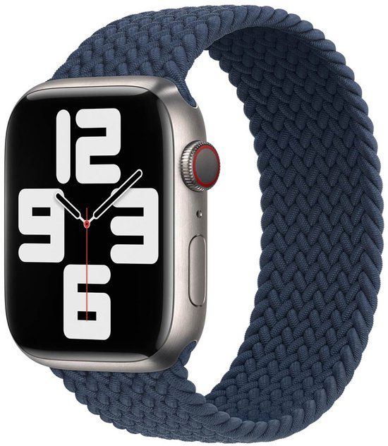Apple Gevlochten solobandje voor de Apple Watch | 38/40/41/42 mm - Maat 2 - Abyss Blue