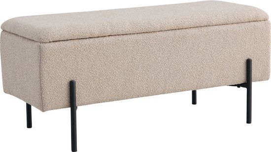 Bouclé Hocker Ylwa Beige - Beige - Scandinavisch & Basic