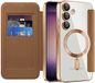 Techsuit Hoesje geschikt voor Samsung Galaxy S23 Plus - SmartMag Book Wallet Case - Geschikt voor MagSafe - Bruin