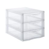 SUNDIS Orgamix, kunststof opbergtoren, 3 laden, A4, hoogte 25,5 cm | Stapelbaar, doorzichtig, ideaal voor kantooropslag, cursussen, documenten, benodigdheden