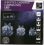 Feeric Lights & Christmas Verlichte cadeaus - 3x st - 70 led lampjes - kerstverlichting figuren - kerstcadeautjes - buiten